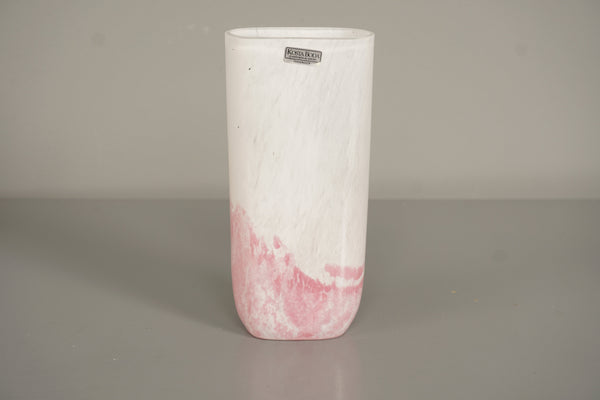 Kosta Boda Vase Safari Series 90s White Pink Glass - Image 2