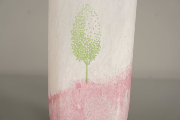 Kosta Boda Vase Safari Series 90s White Pink Glass - Image 5
