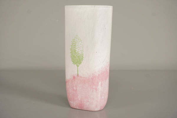 Kosta Boda Vase Safari Series 90s White Pink Glass - Image 8