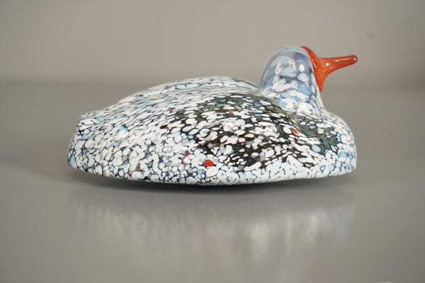 Kosta Boda Decorative Sculpture Boda Birds Duck 1970s White Blue Glass - Image 4
