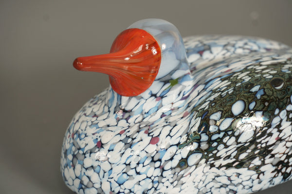 Kosta Boda Decorative Sculpture Boda Birds Duck 1970s White Blue Glass - Image 5