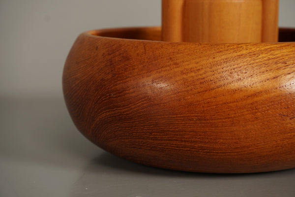 Vintage Nutcracker Bowl Teak and Beech 1970s Scandinavian Danish Modern - Image 4