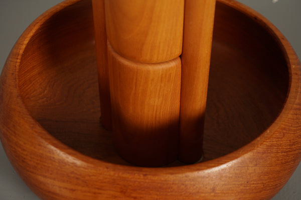 Vintage Nutcracker Bowl Teak and Beech 1970s Scandinavian Danish Modern - Image 5