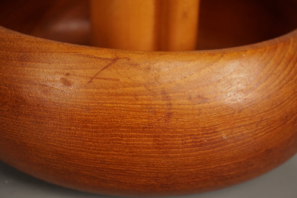 Vintage Nutcracker Bowl Teak and Beech 1970s Scandinavian Danish Modern - Image 8