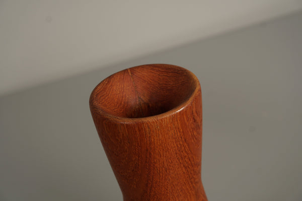 Teak Candleholder Mid Century Scandinavian 1960s Teak Wood - Image 4
