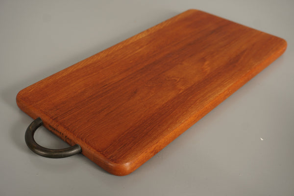 Digsmed Denmark Vintage Cutting Board Teak Wood with Metal Handle 1960s