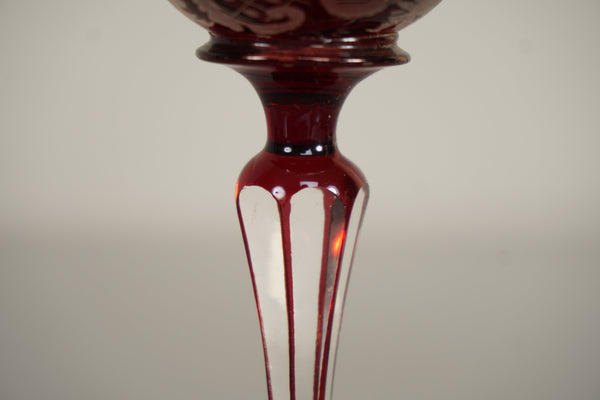 Vintage Römerglas Goblet Bohemian Glass Ruby Overlay Glass 1900 - Image 8