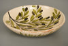 Vintage Bowl Fruit Salad Bowl Ceramic Mid Century Hand-Painted 1960s Cream Olive Green