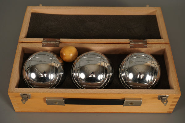 Obut Made in France Boules Set Vintage Pétanque 80s Silver Metal - Image 2