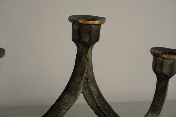 Vintage Candelabra Massive Bronze 5-Arm Candle Holder 1960s - Image 5