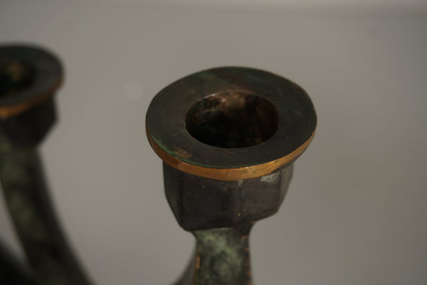 Vintage Candelabra Massive Bronze 5-Arm Candle Holder 1960s - Image 9