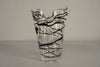 Vintage Fazzoletto Glass Vase 1970s Black Clear Glass