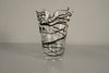 Vintage Fazzoletto Glass Vase 1970s Black Clear Glass - Image 2