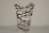 Vintage Fazzoletto Glass Vase 1970s Black Clear Glass - Image 4