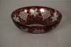 Egermann Bowl Vintage Glass Bowl Bohemia 1950s Dark Red White Glass - Image 3