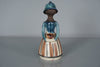 Jette Hellerøe Figurine Candleholder 1960s Cream Teal Ceramic