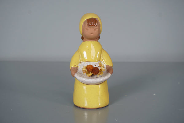 Elsi Bourelius for Jie Gantofta Sweden Figurine Girl 1960s Yellow Ceramic - Image 2