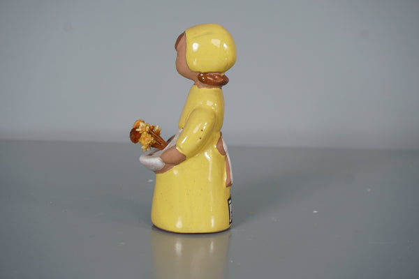 Elsi Bourelius for Jie Gantofta Sweden Figurine Girl 1960s Yellow Ceramic - Image 4
