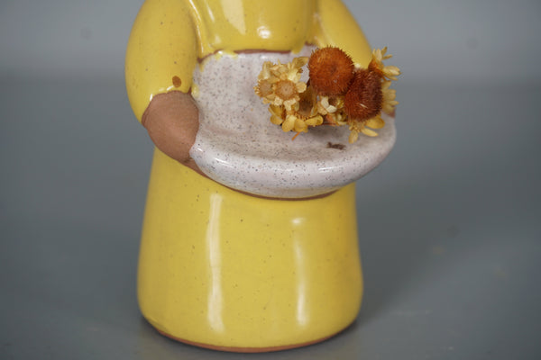 Elsi Bourelius for Jie Gantofta Sweden Figurine Girl 1960s Yellow Ceramic - Image 7