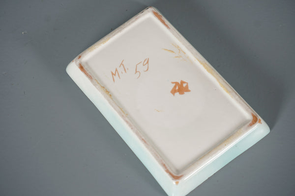 Vintage Ceramic Bowl Studio Pottery 50s 1959 Signed Fish Underwater Motif - Image 7