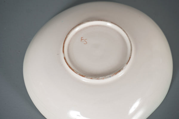 Vintage Ceramic Bowl 1950s Signed 'E.S.' Fish Underwater Motif - Image 7