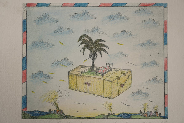 Beatrice Dolezalek Art Print Vintage Etching Airmail 1980s Blue Paper - Image 8