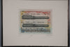 Leslie G. Hunt Print Vintage Etching Pen 1980s Blue Paper