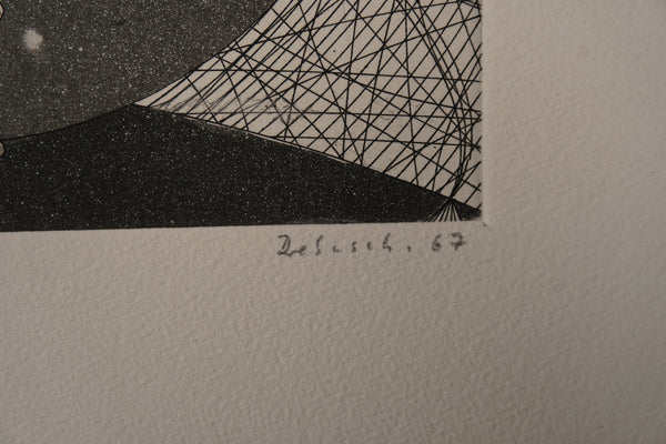 Günter Drebusch Art Print Etching 1967 Black and White - Image 5