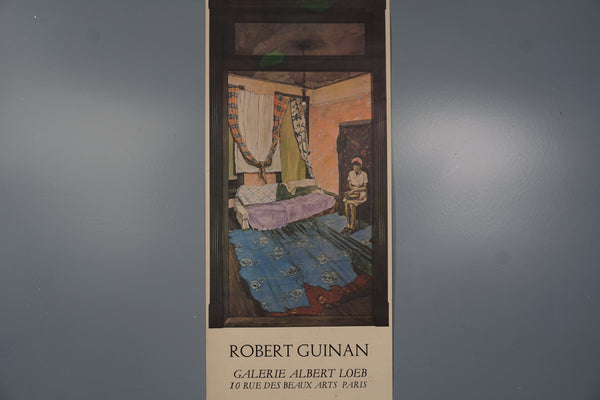 Vintage Exhibition Poster Robert Guinan Galerie Albert Loeb Paris 1973