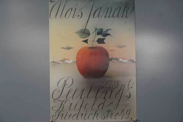 Alois Janak Poster Peerlings Krefeld 1985 Postmodern Red Beige Paper - Image 2