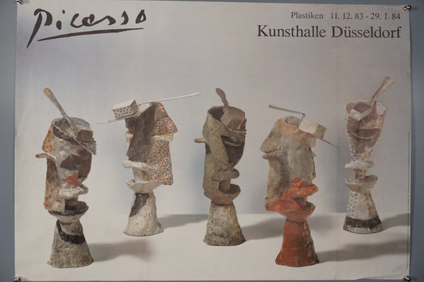 Vintage Exhibition Poster Pablo Picasso Düsseldorf 1984 'Plastiken'