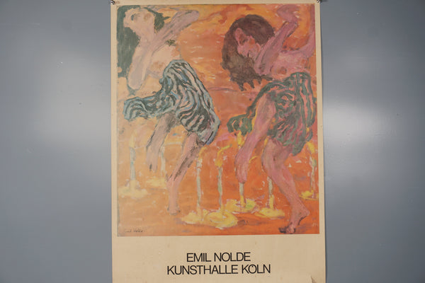 Emil Nolde Art Print Exhibition Poster Kunsthalle Cologne 1973 Orange Pink