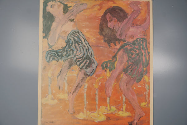 Emil Nolde Art Print Exhibition Poster Kunsthalle Cologne 1973 Orange Pink - Image 2