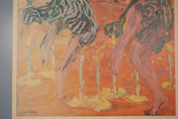 Emil Nolde Art Print Exhibition Poster Kunsthalle Cologne 1973 Orange Pink - Image 4