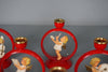 Vintage Bakelite Candle Holder Angel Orchestra 1950s Red Brass - Image 6