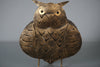 Vintage Owl Windlight Tealight Holder 1960s Bronze Tin and Brass - Image 2
