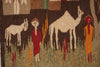 Vintage Wall Tapestry Wall Hanging Egypt 1950s Naive Art Wool Tapestry - Image 3