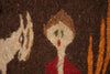 Vintage Wall Tapestry Wall Hanging Egypt 1950s Naive Art Wool Tapestry - Image 7