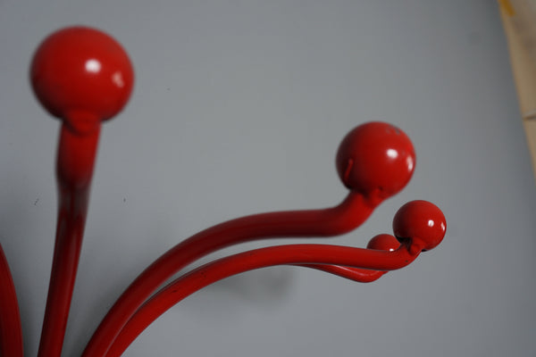 Vintage Metal Coat Rack Hanger 1960s Space Age Red - Image 8