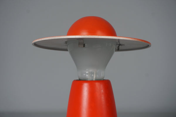 Temde Vintage Table Lamp Mushroom Lamp Space Age 60s Red Metal - Image 6