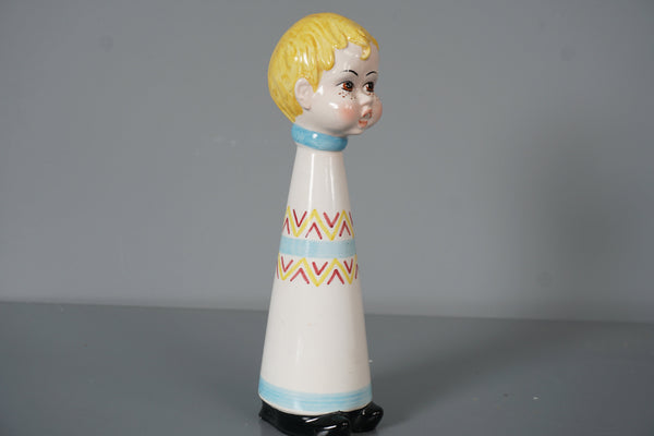 Vintage Ceramic Piggy Bank Boy Figurine 1960s - Image 3
