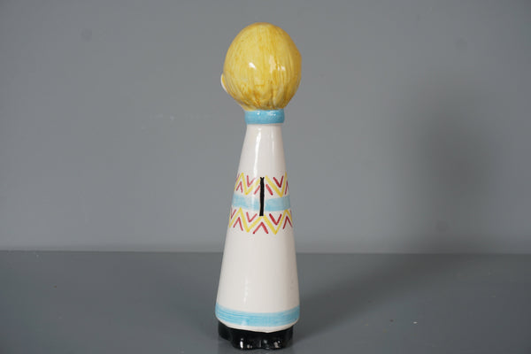 Vintage Ceramic Piggy Bank Boy Figurine 1960s - Image 5