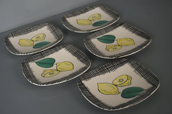 Schramberg Vintage Plates Fruit Plates Ceramic Lemon 1950s - Image 3