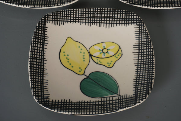 Schramberg Vintage Plates Fruit Plates Ceramic Lemon 1950s - Image 4
