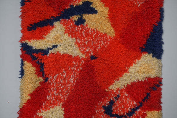 Vintage High Pile Wall Rug Wall Hanging 1960s Abstract Wall Art Mid Century Carpet - Image 4