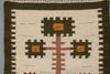 Vintage Wall Tapestry Wall Hanging Rug 1960s Cream Olive Green Wool - Image 3