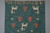 Polish Vintage Tapestry Wall Hanging 1960s Teal Wool - Image 3