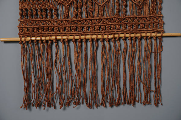 Large Vintage Macramé Wall Hanging 1970s Handmade - Image 4