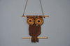 Vintage Owl Macrame Wall Hanging 1960s Handmade Wood Bamboo Natural Fiber - Image 2