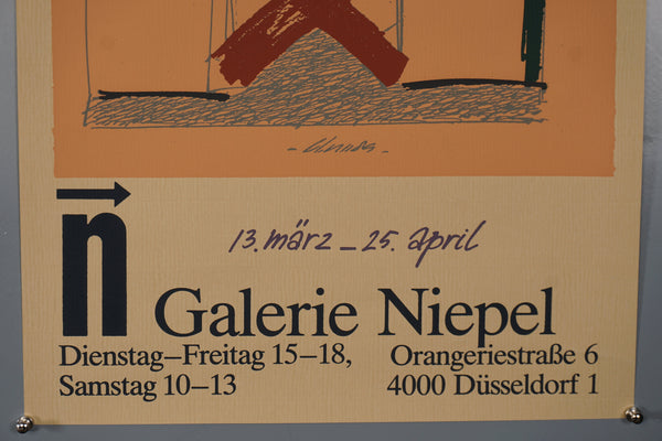 Christiaan Paul Damste Poster Galerie Niepel 80s Orange Paper - Image 5